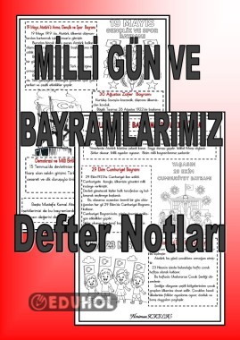 MİLLİ GÜN VE BAYRAMLARIMIZ -Defter Notları- (Görselli)