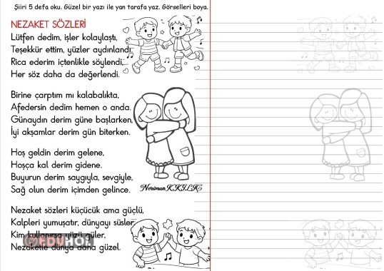 NEZAKET İFADELERİ-Şiir Okuma-Yazma-3