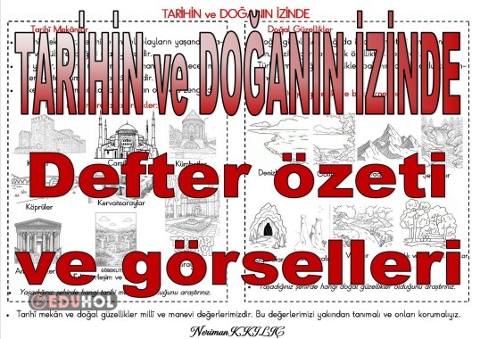 TARİHİN ve DOĞANIN İZİNDE-Defter özeti ve görselleri