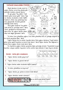 YAĞMUR DAMLASININ ÖYKÜSÜ-Okuma-Anlama