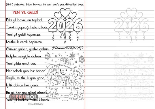 YENİ YIL-Şiir Okuma-Yazma-2