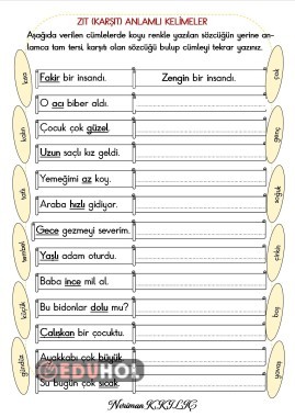 ZIT ANLAMLI KELİMELER-2