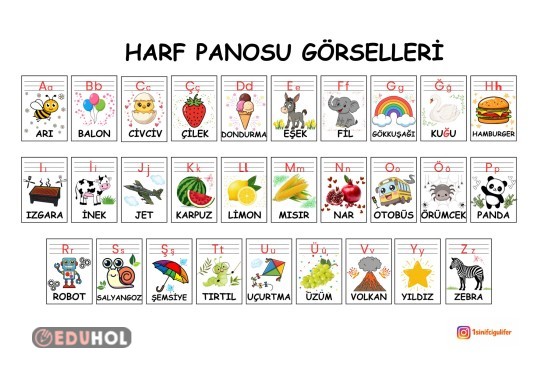 1. SINIF HARF PANOSU GÖRSELLERİ
