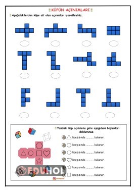 4. SINIF MATEMATİK KÜPÜN AÇINIMLARI ETKİNLİK SAYFASI