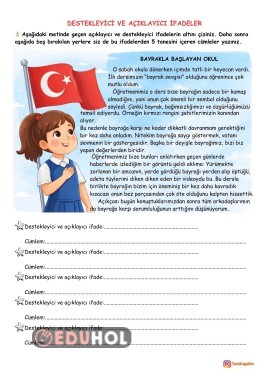 4. SINIF TÜRKÇE DESTEKLEYİCİ VE AÇIKLAYICI İFADELER
