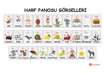 1. SINIF A5 BOYUTUNDA HARF GÖRSELLERİ (pano için)