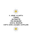 4. SINIF 14. HAFTA TÜM DERSLER HAFTA SONU ÇALIŞMA SAYFALARI