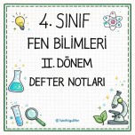 4. SINIF 2. DÖNEM FEN BİLİMLERİ DEFTER NOTLARI