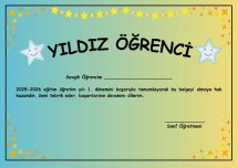 YILDIZ ÖĞRENCİ BELGESİ