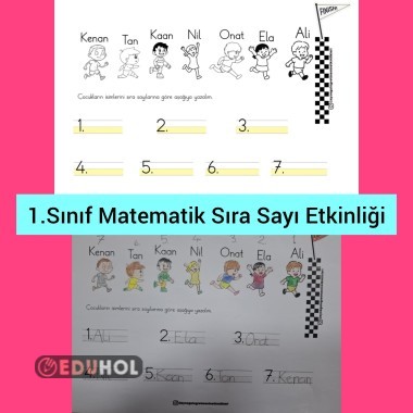 1.Sınıf Matematik Sıra Sayı Etkinliği