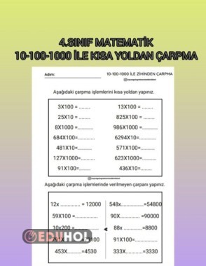 10-100-1000 ile Kısa Yoldan Çarpma
