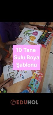 10 Tane Sulu Boya Şablonu