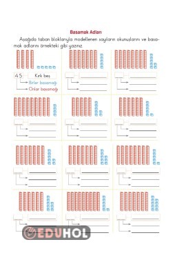2.Sınıf Matematik Basamak Adı Etkinlik