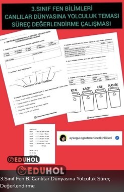 3.Sınıf Fen B. Canlılar Dünyasına Yolculuk Tema Değerlendirme