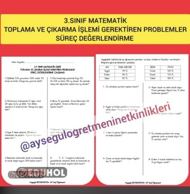3.Sınıf Problemler Süreç Değerlendirme