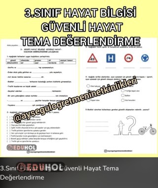 3.Snf Hayat Bilgisi Güvenli Hayat Tema Değerlendirme