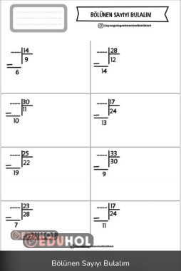 4.Sınıf Matematik Bölünen Sayıyı Bulma