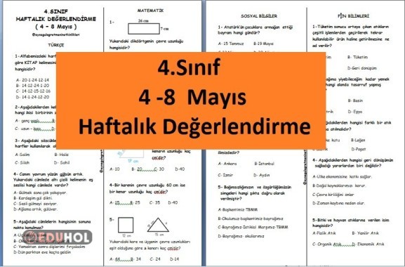 4.Snf Haftalık Değerlendirme 4-8 Mayıs
