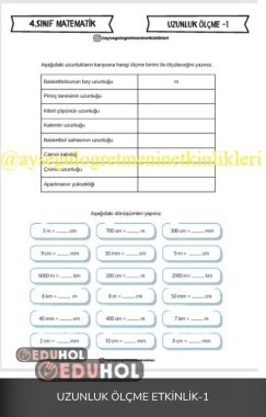 4.Snf Matematik Uzunluk Ölçme Etkinliği-1