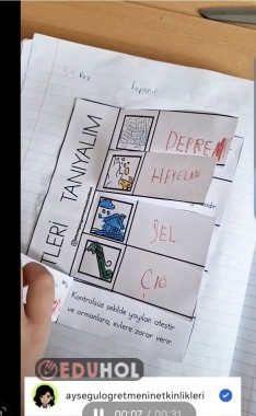 Afetleri Tanıyalım İnteraktif Defter Çalışması