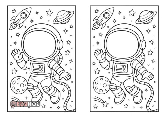 Astronot Şablon Boyama