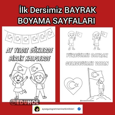 Ay Yıldız Göklerde Birlik Kalplerde Boyama