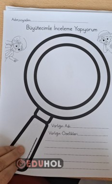 Büyütecimle İnceleme Yapıyorum Etkinliği