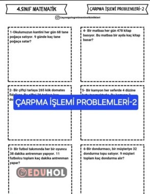 Çarpma İşlemi Problemleri-2