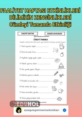 Faaliyet Haftası-Cümleyi Tamamla Etkinliği