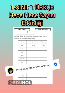 Hece-Hece Sayısı Etkinliği