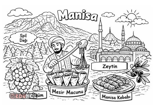 İlimiz Manisa Boyama Sayfası