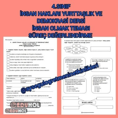 İnsan Hakları Y. ve D. 1.Tema Değerlendirme