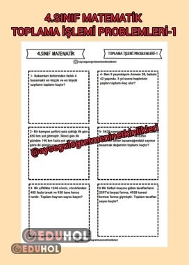 Toplama İşlemi Gerektiren Problemler-1