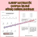 3.Sınıf Matematik Çarpma İşlemi Süreç Değerlendirme