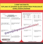 3.Sınıf Problemler Süreç Değerlendirme