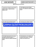 Çarpma İşlemi Problemleri-2