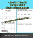 Çarpma İşlemi Süreç Değerlendirme