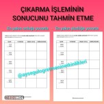 Çıkarma İşleminin Sonucunu Tahmin Etme