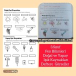 Doğal ve Yapay Işık Kaynakları Defter Çalışması
