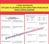 Toplama ve Çıkarma Problemler Değerlendirme