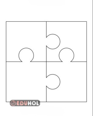 4 parçalı boş puzzle şablonu