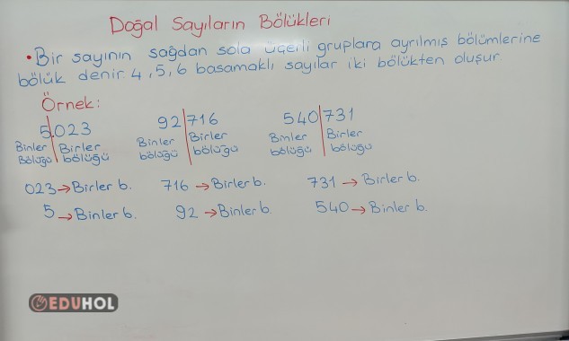 Doğal sayıların bölükleri ders notu