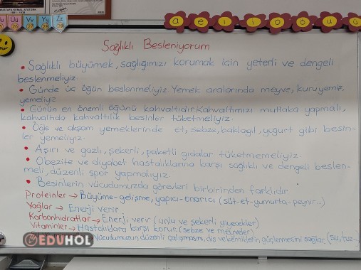 Sağlıklı besleniyorum ders notu