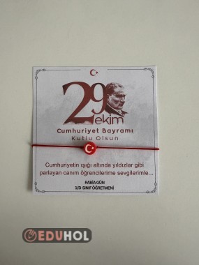29 EKİM CUMHURİYET BAYRAMI - Hediye Bileklik Kartı