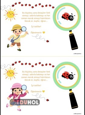 Büyüteçli Karne Hediyesi- Hediye Kartı