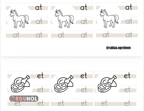 İnteraktif Defter Etkinlikleri-T sesi görselli hece ve kelimeler (siyah-beyaz)
