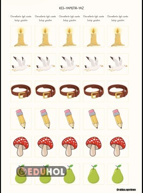 M SESİ KES-YAPIŞTIR-CÜMLE YAZ ÇALIŞMASI