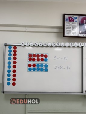 ONLUK KARTLARLA TOPLAMA İŞLEMİ - TAHTA MATERYALİ - RENKLİ ŞABLON