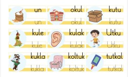 İnteraktif Defter Etkinlikleri- U Sesi Görselli Hece ve Kelimeler