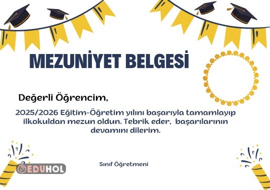 Fotoğraflı Mezuniyet Belgesi